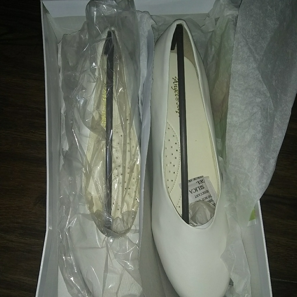 White dress shoes.